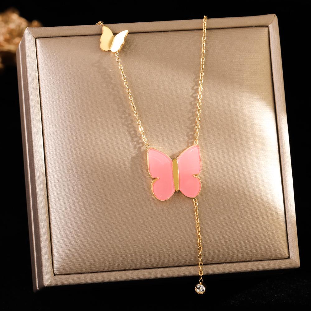 Elegant 18K Plated Titanium Steel Cross Necklace for Women - Light Luxury Clavicle Chain That Resists Fading