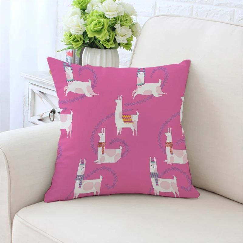 Cute Cartoon Alpaca Pillowcase Car Ornaments Office Living Room Sofa Home Pillowcase