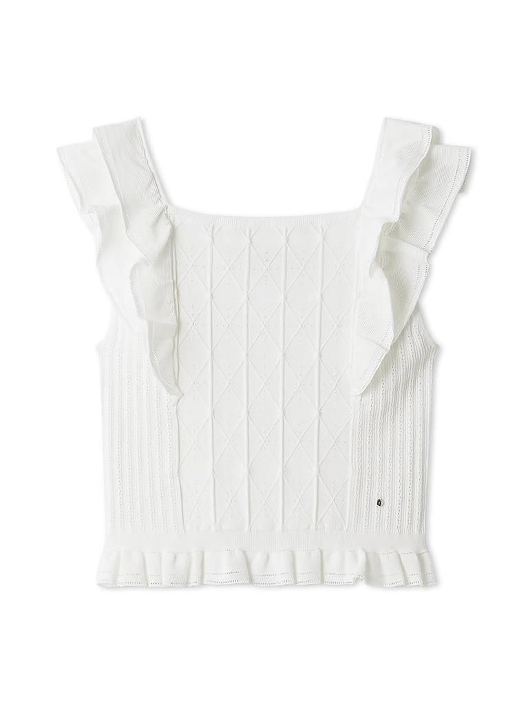 Plaid Knit Tank Top CWNT252071 OWHT 38 [Selford] Women's