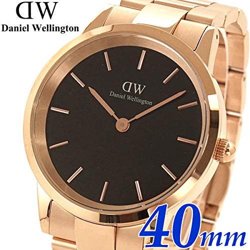Daniel Wellington Iconic Link 40mm Rose Black Dial Men's Watch DW00100344