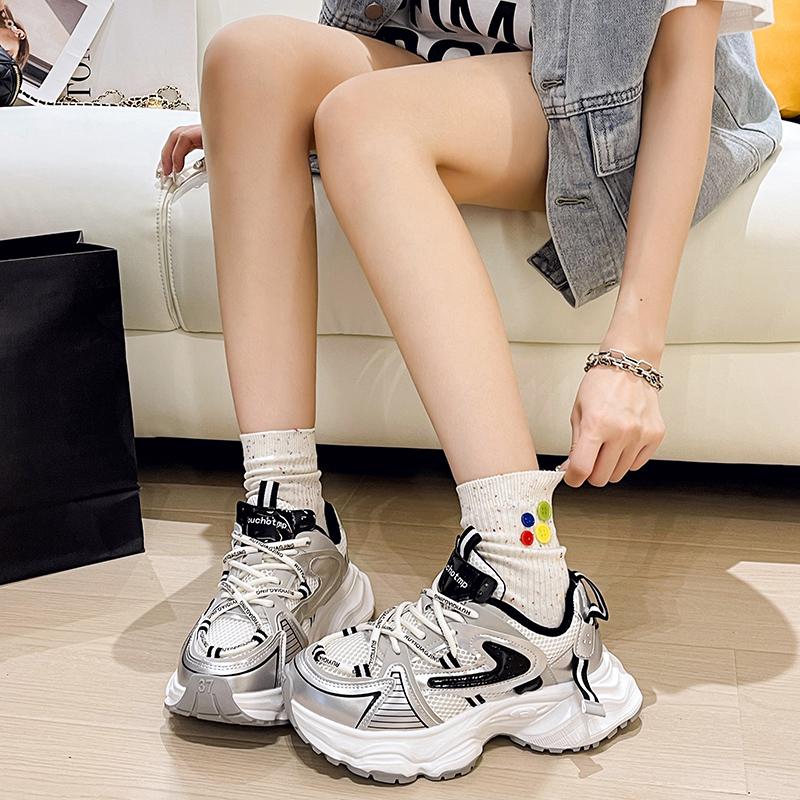 

fashion 2024 New Autumn Women s Low-top Lightweight Non-slip Comfortable Casual Sports Shoes 40 серебро белый