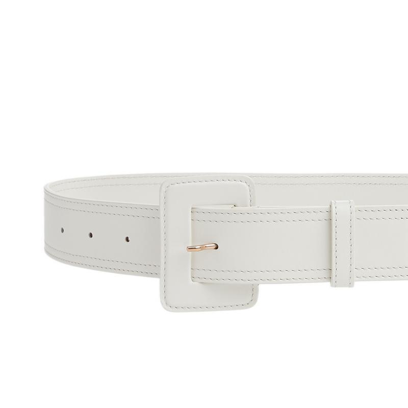 Jacquemus Logo Adjustable Buckle Leather Waist Bag Women bags White 211AC15211300100