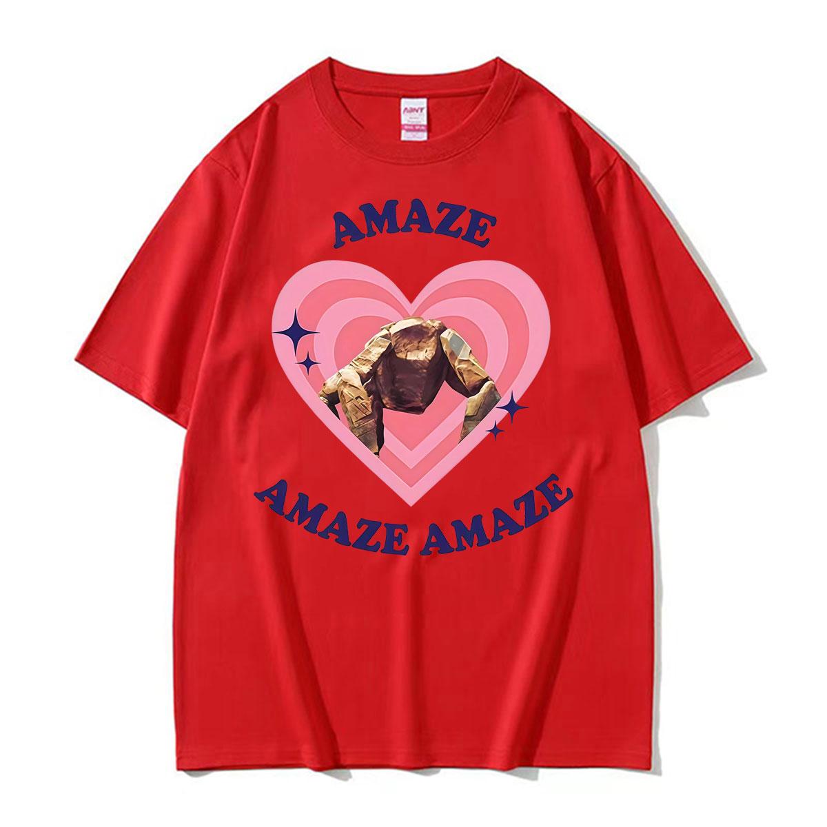 Rocky Amaze Amaze Amaze Retro Heart Graphic T Shirts Unisex Women Harajuku Fashion Street T Shirt Summer 100% Cotton O-Neck T-shirt 4XL