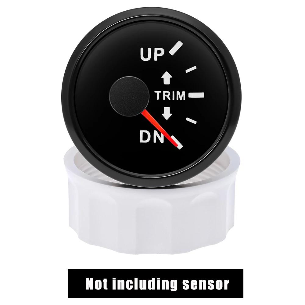 0-190 Ohm 52mm UP-DN Right Side Trim Meter Waterproof Trim Gauge with Red Backlight Stainless Steel Bezel Car Accessories