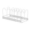 Cookware Pot Lid Organizer Utensils 7 Dividers Draining Rack Pan Cover Holder Cabinet Countertop Shelf Stand Home Supplies
