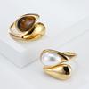 Niche Design High-end Titanium Steel Ring Femininity Trendy Fashion Wear and 18K Gold-plated Hand Jewelry