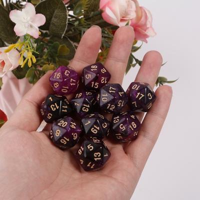 10 Piezas Dados Poliédricos RPG Acrílico 20 Caras Doble Color Dados de Juego para Jugador de Mesa Estéticamente Consciente Fácil de Usar 24BD