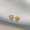 925 Silver Black Heart Hoop Earrings Temperament Simple Inlaid for Women Wedding Jewelry Accessories