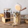 KKC Coffee Bean Storage Container, Airtight Canister, for Brown Sugar, Coffee Beans, Salt, Sugar, Flour, Potato Starch, and Tea Leaves, with Glass Mea