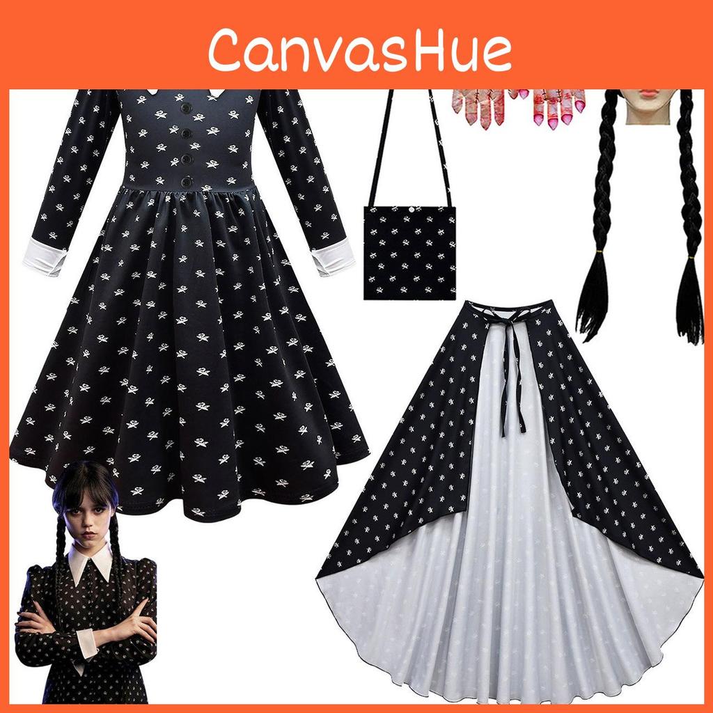 The Family Addams Cosplay Costumes For Halloween Party Dress Up