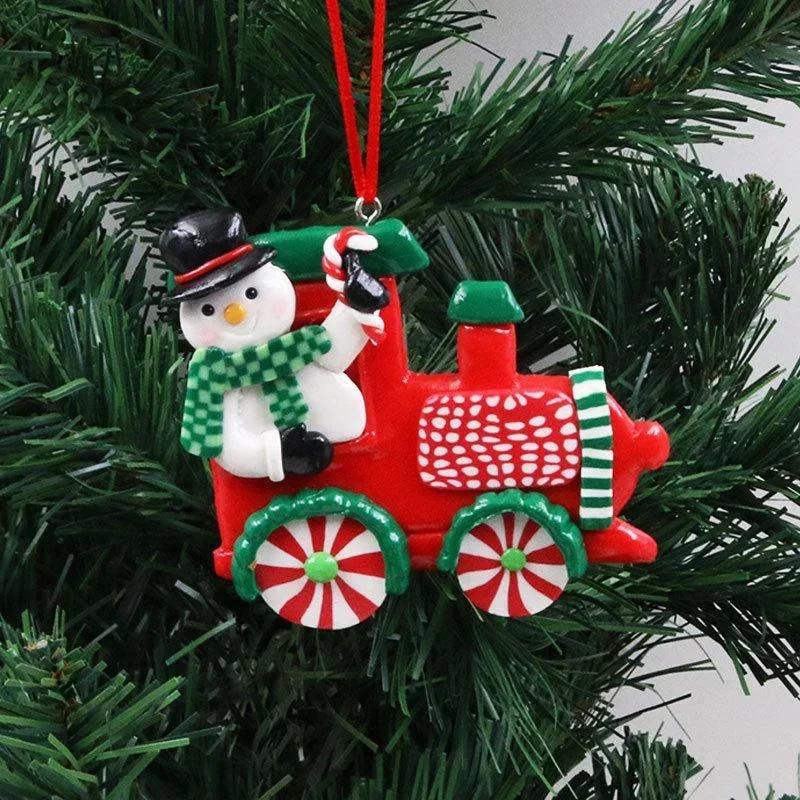 Christmas Cartoon Pendants Santa Claus Snowman Reindeer in Car Xmas Tree Ornaments Decor Home Party Decoration Supplies Tools