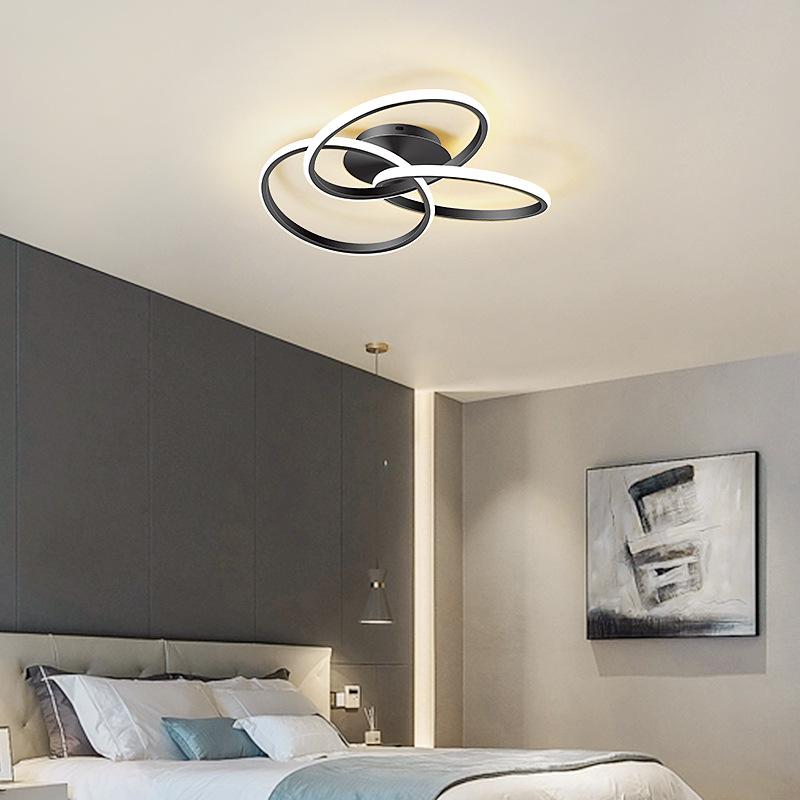 Modern LED Ceiling Light Lighting 52CM Dimmable Black Gold Shamrock Lamps For Bedroom Living Room Corridor Home Decor Fixtures