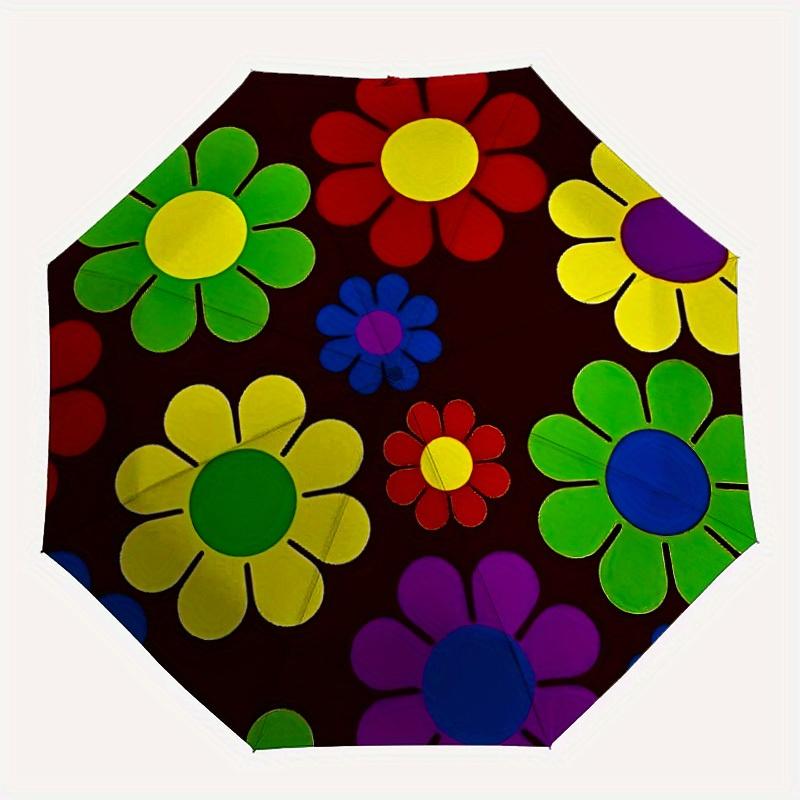 

1pc Flower Pattern Automatic Umbrella - 8-Rib Foldable Design, Outdoor Adventures, and Family Celebrations yy250829006