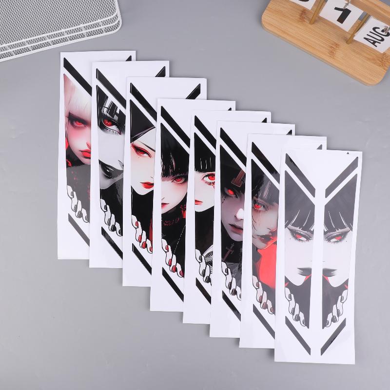 1Pair Waterproof Bike Front Suspension Fork Decals Peeking Eyes Bicycle Front Fork Stickers For Mountain Bike Off Road Bike