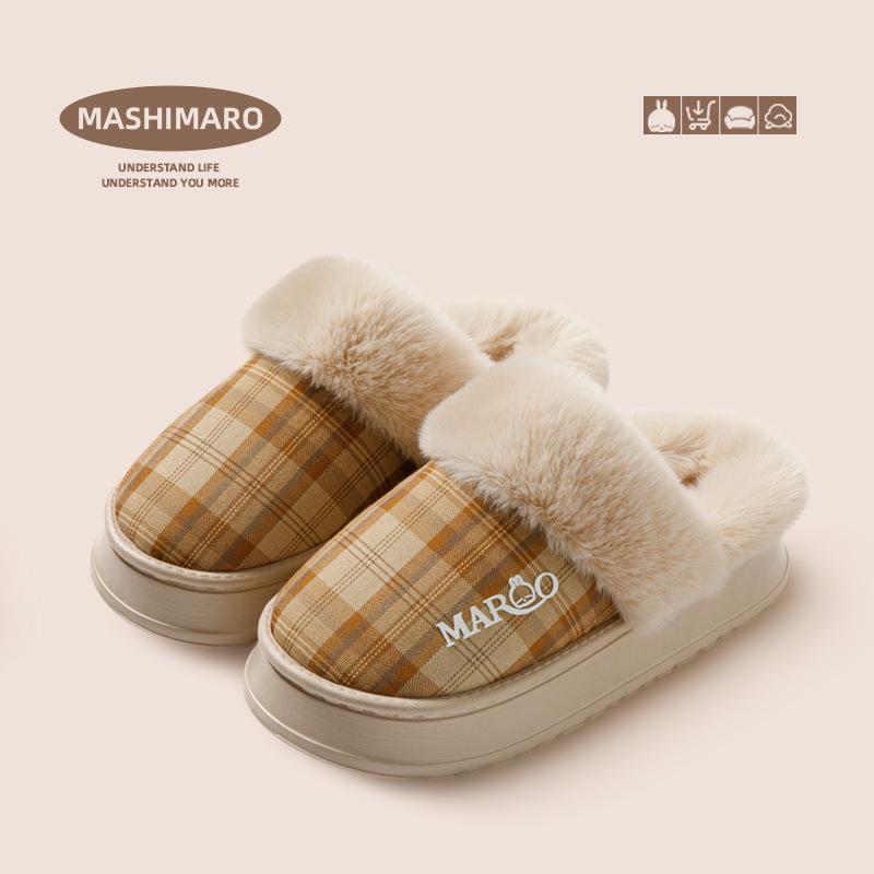 Cotton shoes shoes EVA wool slippers indoor home shoes autumn and winter warm and comfortable piled thickened bottom cotton mop