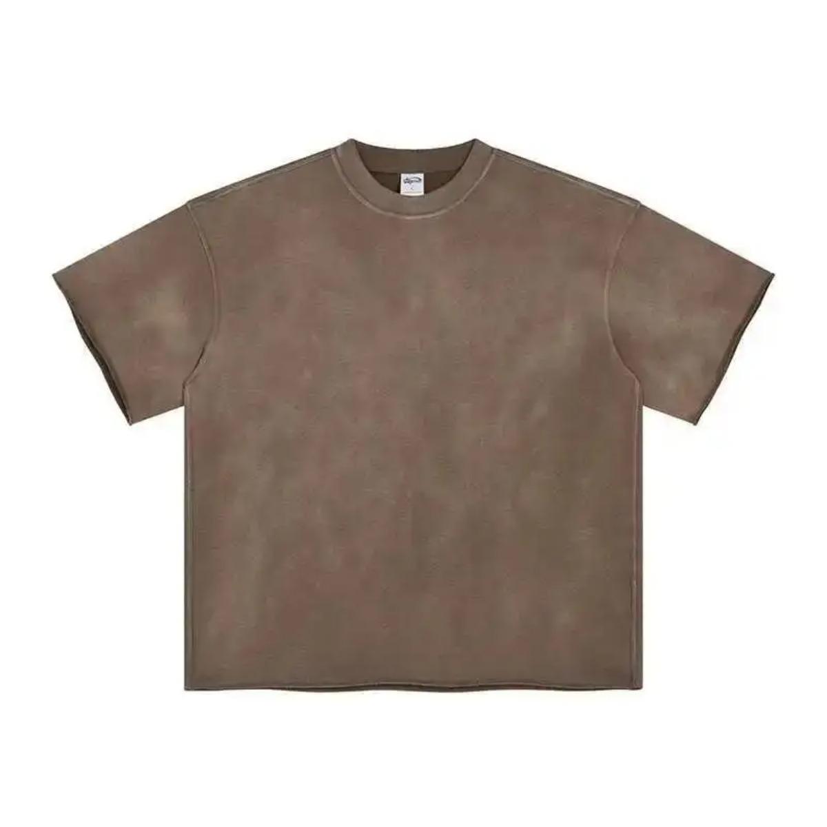 

VibeStreet Spray Dye Washed Male Light Brushed Short Sleeve T-shirt Couple New Fashion S