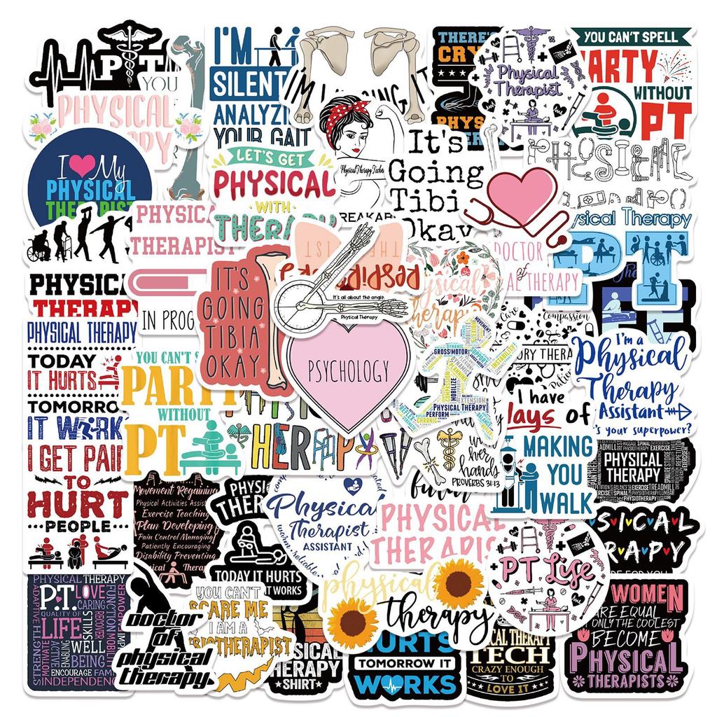 50 Health Therapy Stickers DIY Decorative Suitcase Notebook Waterproof Stickers