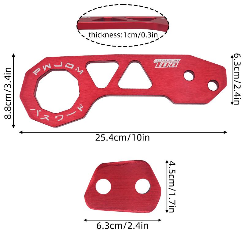 Universal JDM Racing Rear Tow Hook Set Ring Accessories Aluminum Alloy Car Modified Rear Bumper Auto Trailer Towing Kit