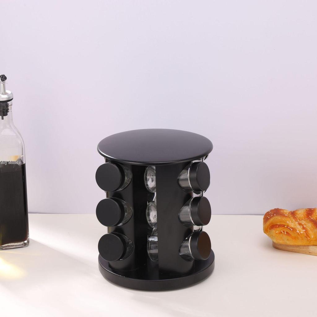 Rotatable Stainless Steel Kitchen Spice Rack - Multi-functional, Portable Seasoning Organizer