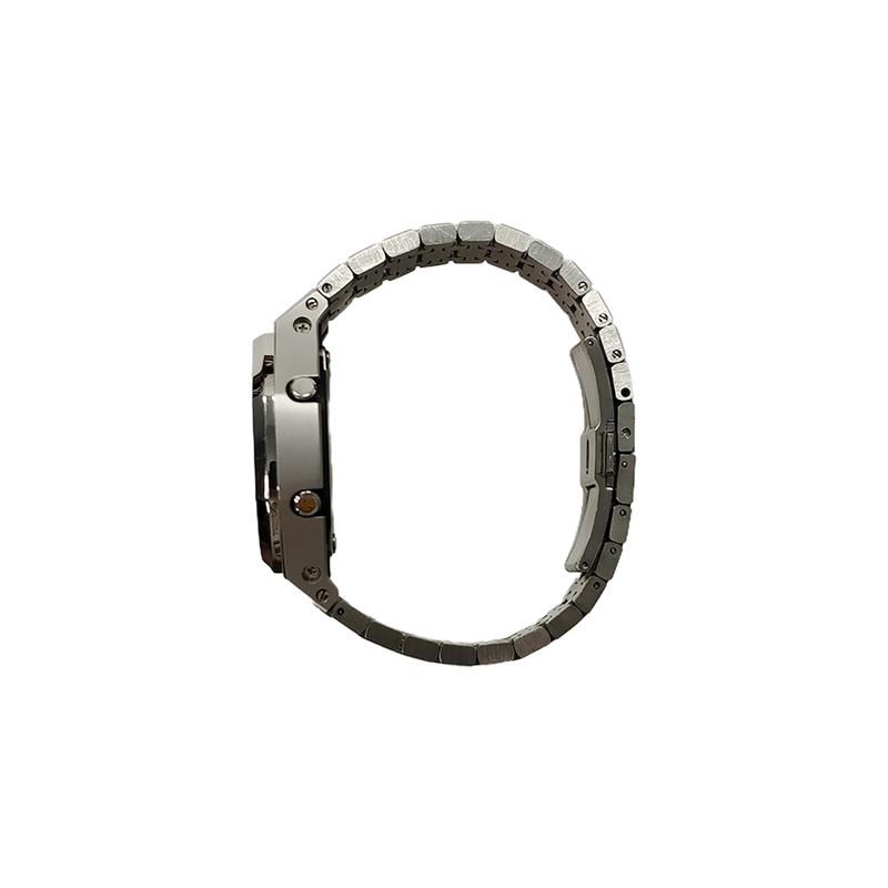 CASIO Customized watch modified series Farmhouse Oak Silver Stainless Steel Case Waterproof 200 GA-2100SKE-7A(Watch3-GaiZhuang-XuanGangXingChen)