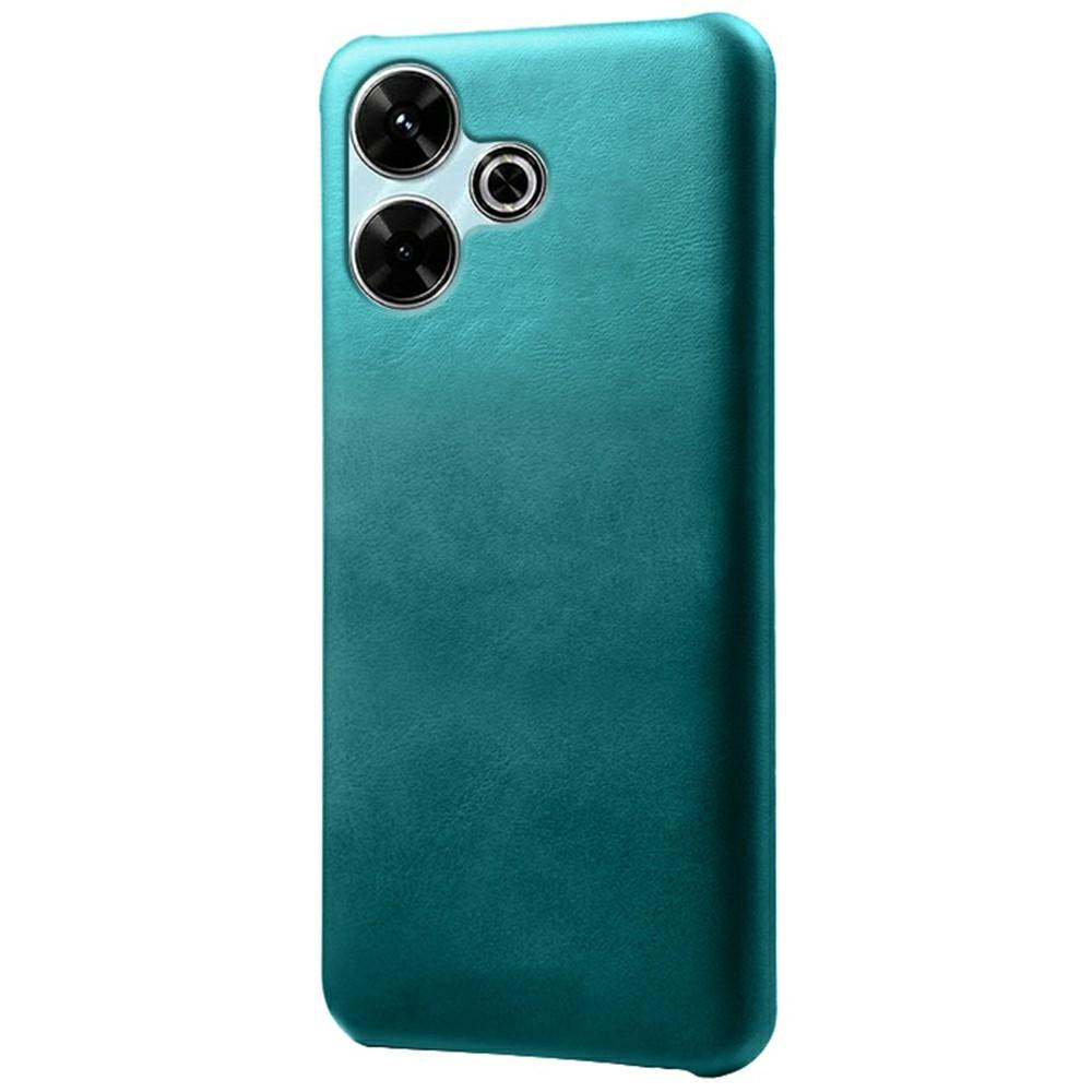 

For Xiaomi Redmi 13 4G Case Calf Texture PU Leather Hard PC Protective Phone Cover Green