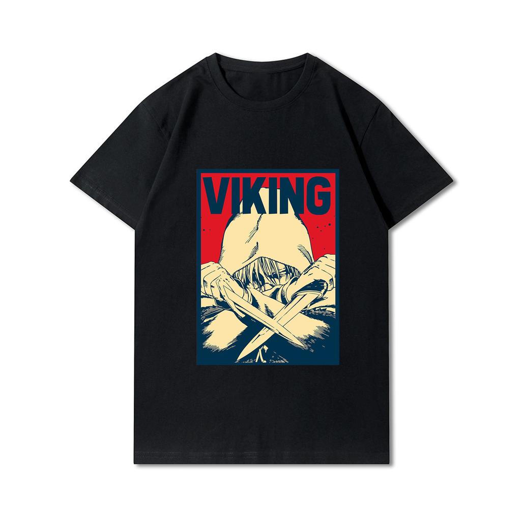 100% Cotton Summer Men T Shirts Viking Vintage Skull Beard with Headphone Printed Casual Top Tees