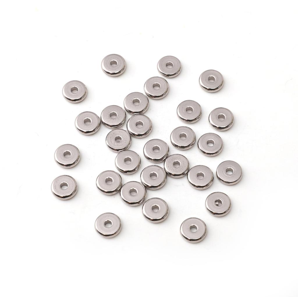 5-100 Piezas Acero Inoxidable Espaciadores Circulares Planos Para Pulsera DIY Collar Accesorios para Hacer Joyería