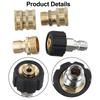 8Pcs Pressure Washer Adapter Quick Release Coupling Set M22 3/8 IN 3/4 Inch For Garden Hoses Car Washer Lance Connector Tools