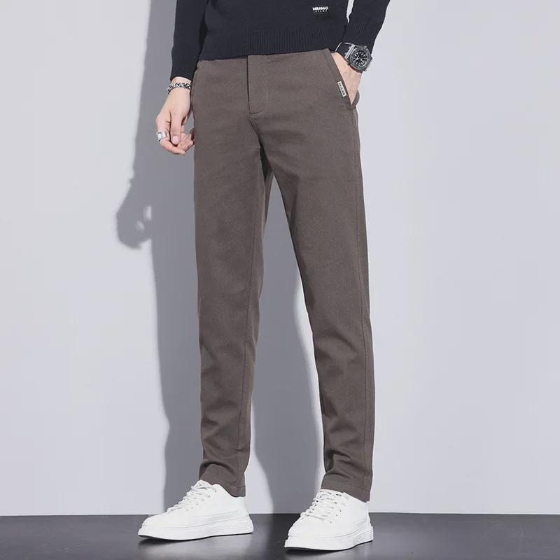 Men's Spring Korean Slim Straight Casual Elastic Pants