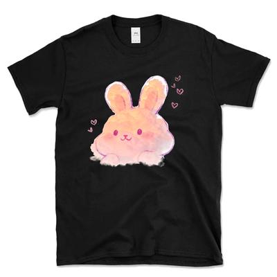 Niedliches Kaninchen T-Shirt Lustiges Kaninchen Wolken Geschenk Shirt Unisex Rundhals Kurzarm Grafik T-Shirt Tops
