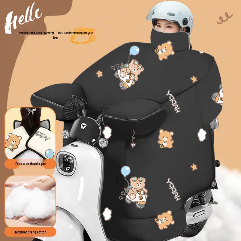 Thickened Windproof Winter Quilt for Electric Car & Motorcycle - Extra Large, Warm, and Coldproof Cover with Widened Shoulder Protection