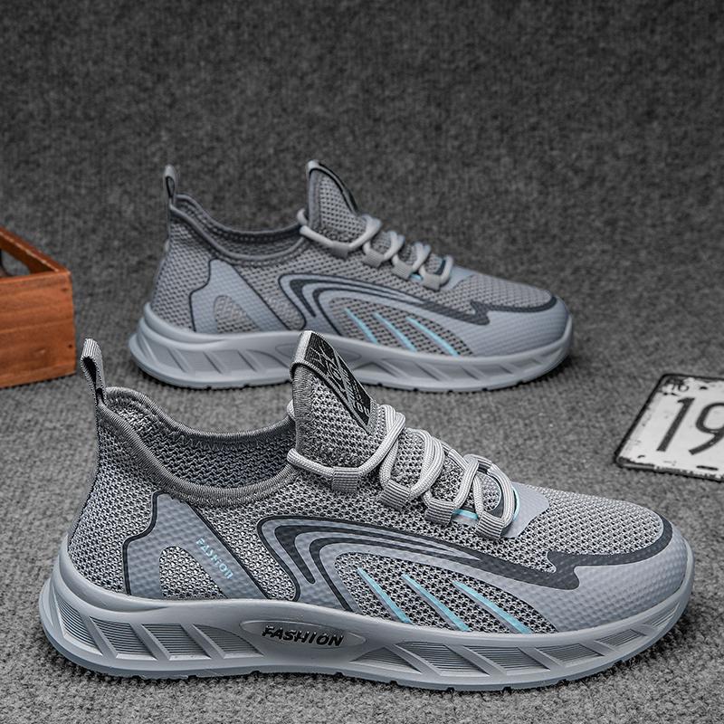 

New men s shoes summer breathable thin fly-woven mesh sports running casual lightweight coconut mesh shoes trendy shoes 44