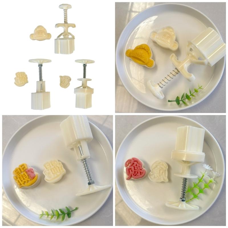 Hat Rabbits Moon Cake Press Molds Cookie Stamps Chinese MidAutumn Moon Cake Maker Decorating Tool for Making Cookie