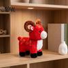 Collectibles for Spring Festival New Year Sheep Doll, of The Mascot Plush Toy, Auspicious Cloud Decorative Desktop Figurine Embroidery, Red