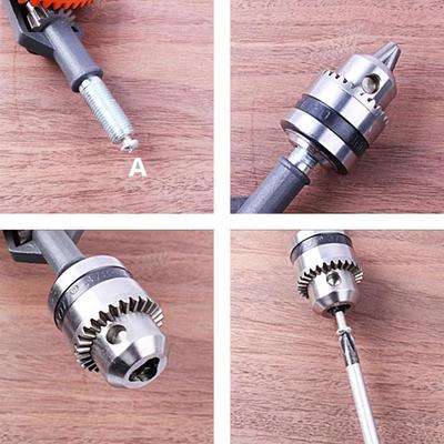Double Pinions Hand Drill 1/4 Inch Clamping Range Hand Crank Drill 3/8 Inch Portable Design Manual Drill Wood Drilling
