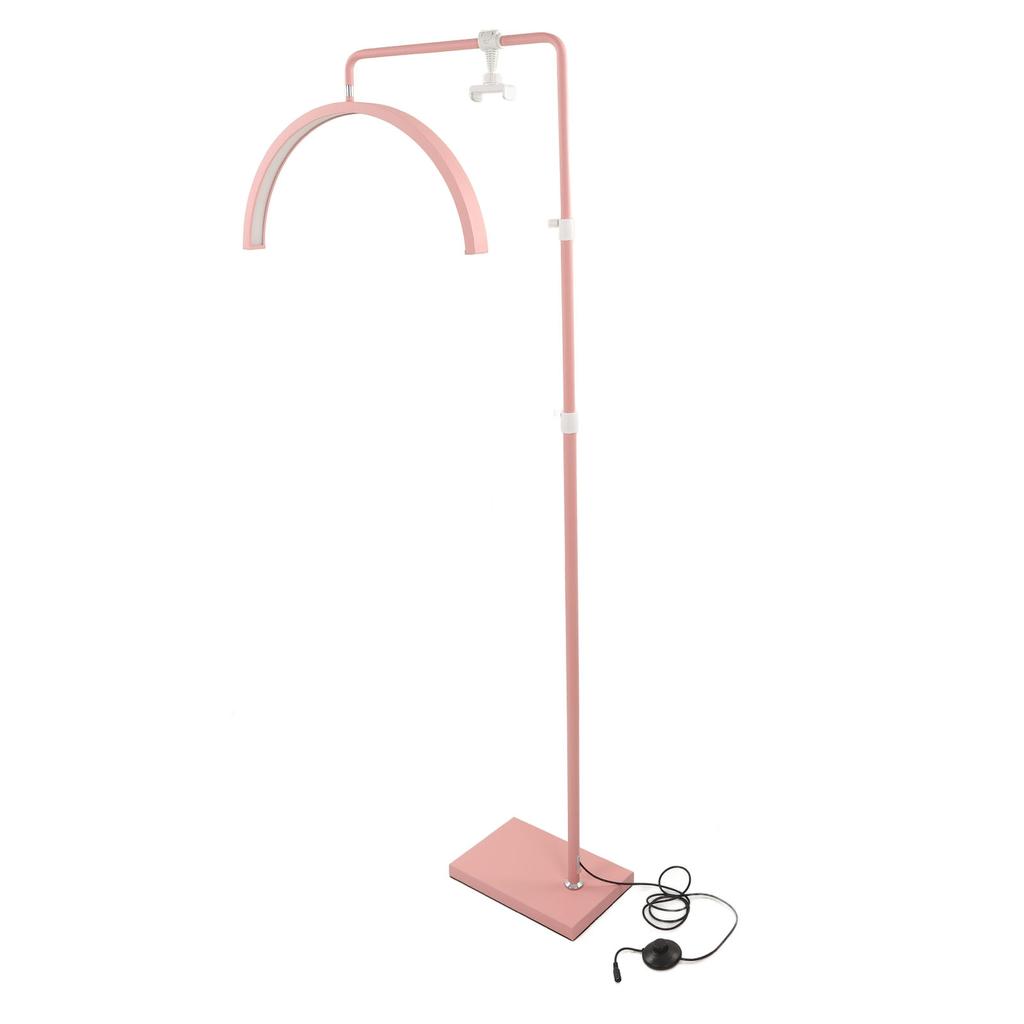 22 Inch 40W Beauty LED Floor Light 2700 to 5600K Pink Half Moon Lamp for Eyebrow Tattoo Nail Art