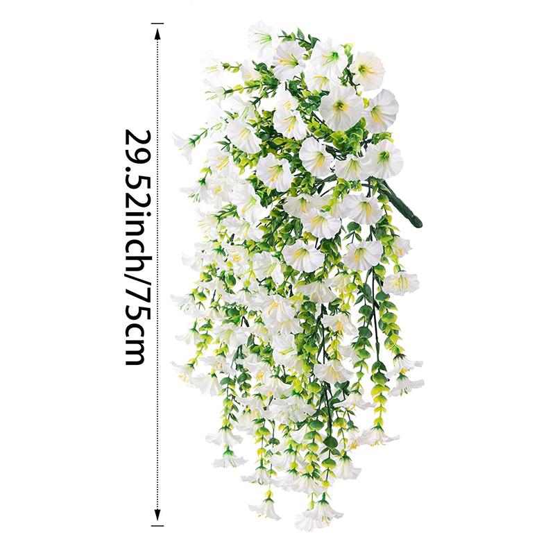 2Pcs Violet Artificial Flowers Vine Hanging Fake Flowers Faux Plants Vines for Home Room Decor Garden Wedding Decoration Flowers
