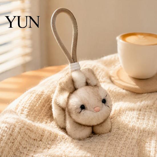 Cute Bunny Plush Keychain Scented Keychain, Mini Rabbit Stuffed Animal with Fragrance Adorable Gift for Kids Beads, Hanging Pendant Bag Backpack, Soft