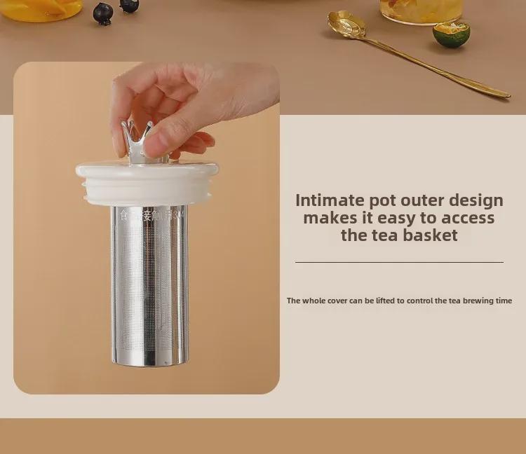 Multifunkční skleněná konvice na čaj: Kompaktní design pro domácnost nebo kancelář