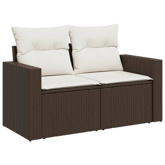 VidaXL Garden Lounge Set with Cushions 10 Pcs, Patio Sofas, Furniture Set, Outdoor Terrace Furniture, Brown 3219423