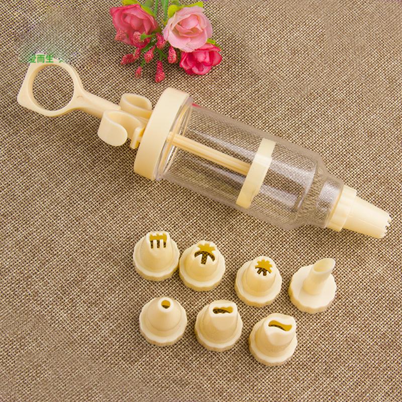 8PCS Cake Cream Decorating Gun Set Plastic Nozzle Piping Dessert Muffin Maker Pastry Tool Baking Accessories