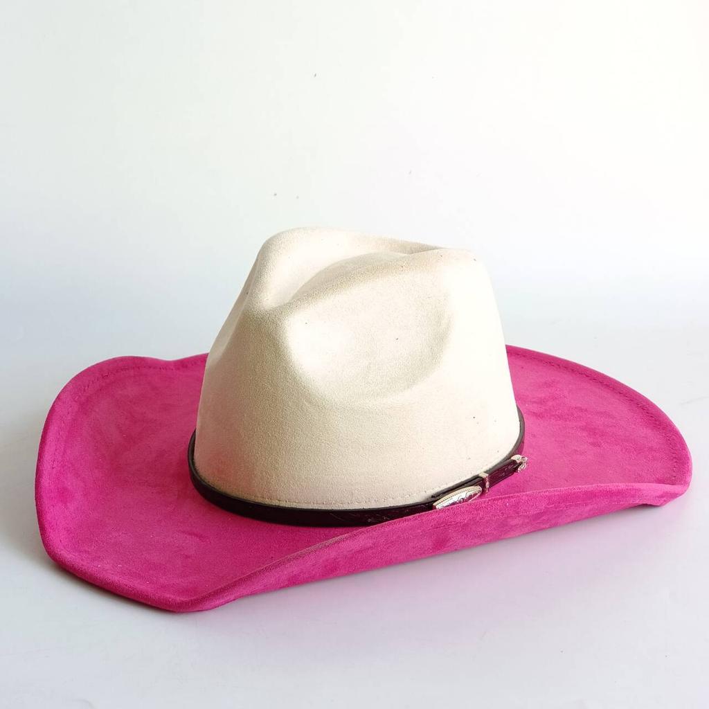 Western Cowboy Style Suede Patchwork Wide-brimmed Hat Parties Riding and Mexican-style Panama Hats Chapéu