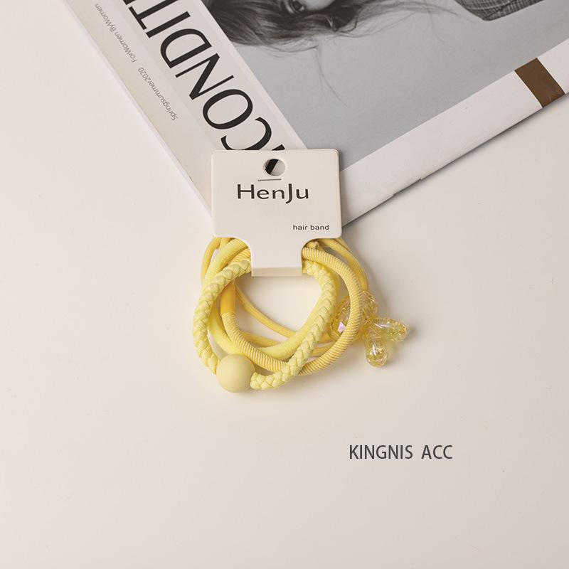 2025 Spring/Summer Crystal Candy Color Floral Spiral Hair Ties - Elegant, Sweet Telephone Cord Hair Accessories for Women