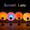 Modern Rechargeable LED Floor Lamp with Rainbow Sunset Sunrise Night Light Projector for Living Room Background Decoration