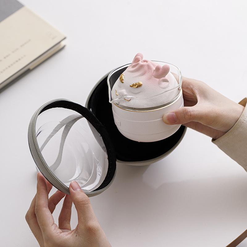 Gedeihende Xiaolongbao Reise-Teeset Tragbare Express-Tasse Museum Universität Konferenz Eröffnungsartikel Souvenir