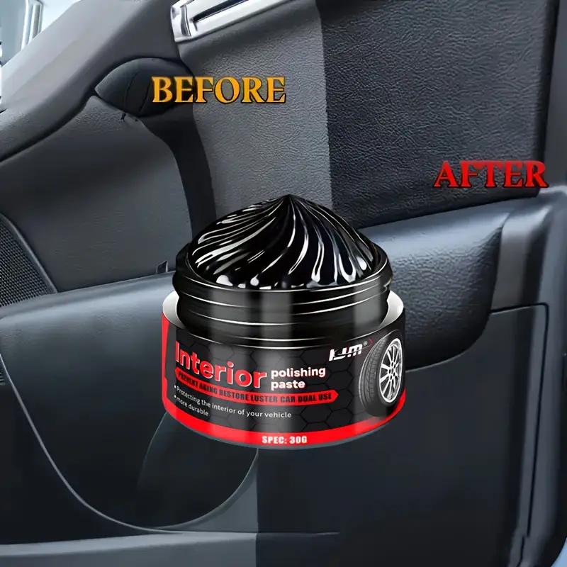 Car Black Interior Repair Cream Restore As New Shiny Seats Doors Dashboard Tires Steering Wheel Universal Cover Set