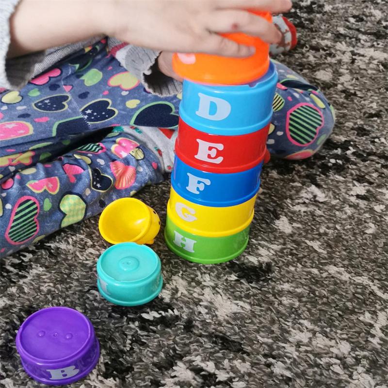 Figura de tiro real e letras crianças brinquedos educativos 9 peças bebê diversão empilhamento copos brinquedo divertido arco-íris copos empilháveis torre mini urso brinquedo presentes