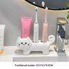 Cute Black Cat Ceramic Toothbrush Holder Multi Compartment Non Slip Base Waterproof for Home Bathroom Decor