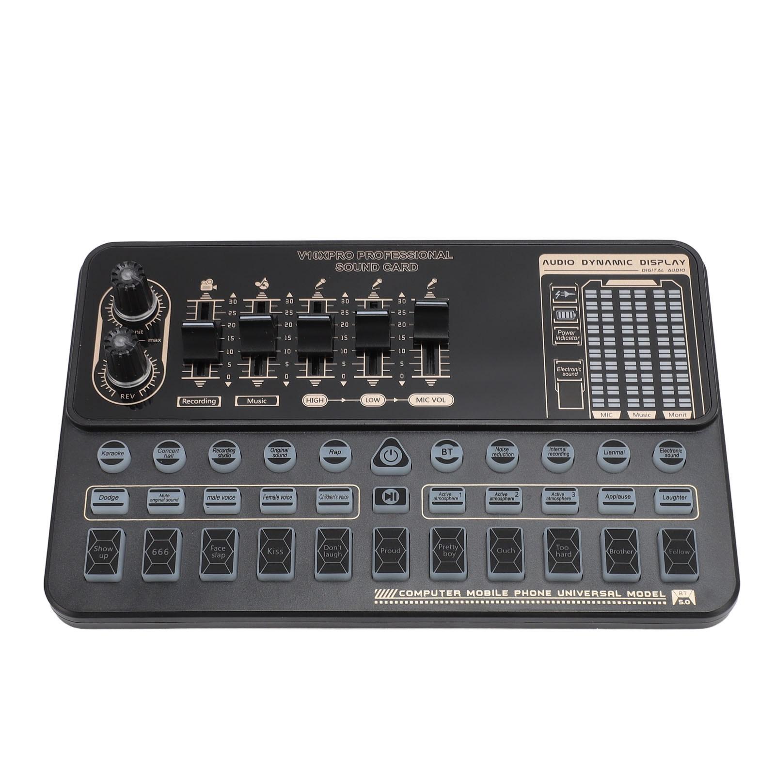 

Живая звуковая карта Bluetooth-аккомпанемент, интеллектуальное шумоподавление, изменение голоса, звуковой микшерный пульт для