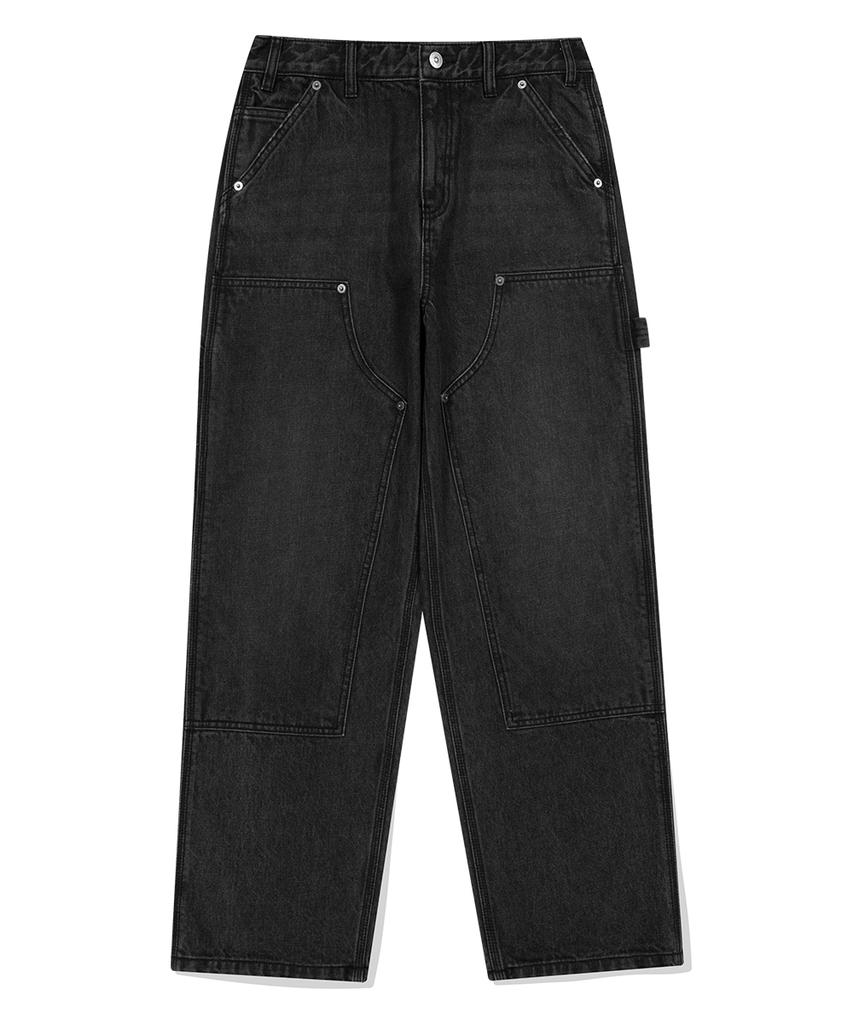 MAHAGRID Double Knee Denim Pant Black(Mg2Efmd112A)